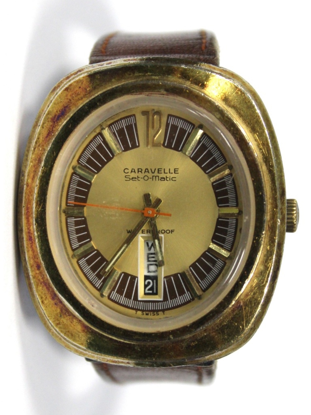 Gorgeous vintage 1972 Caravelle (by Bulova) "Set-O-Matic" automatic men's watch!